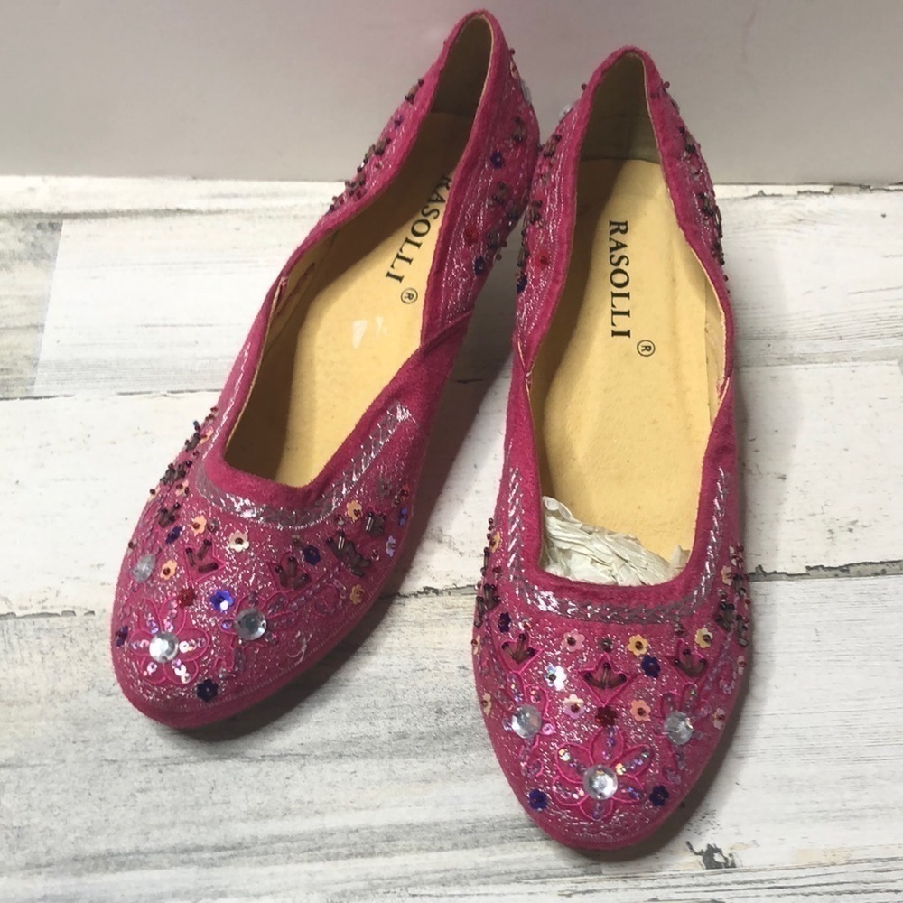 Rasolli Pink Beaded Embellished Pump Heel Dressy Fancy 11